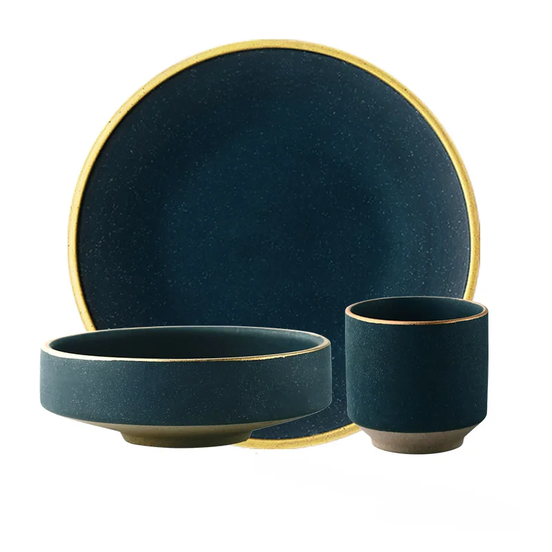 WinWin Ceramic garbo colored glazed stoneware plates sets for restaurants ceramic dinner dinnerware set with CE certificate
