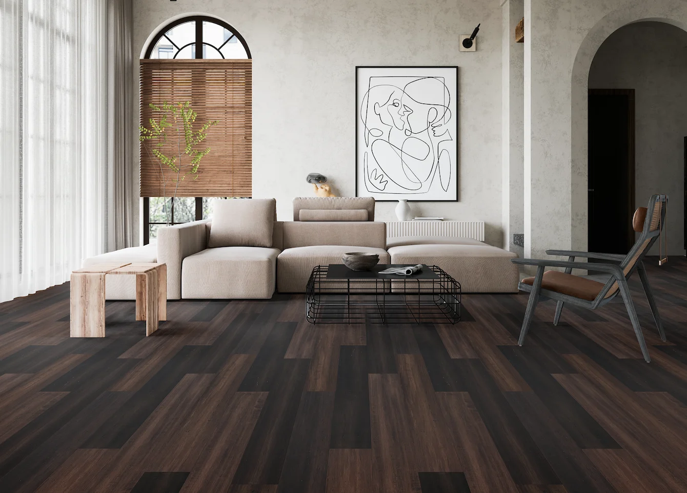 Big Brown hand scraped distressed HDF Engineered hot sales high quality low VOC eco-friendly bamboo hardwood flooring