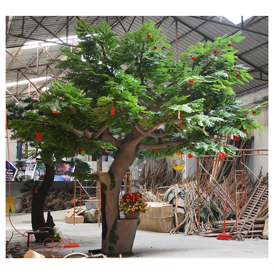 Topiary evergreen arteficial tree fiberglass big trees large artificial tree for hotel lobby decoration