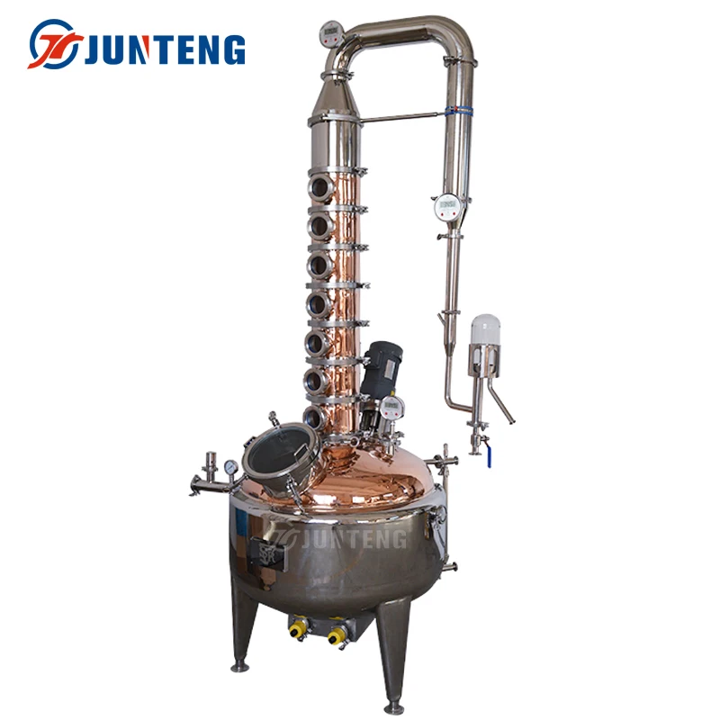 Design New Production Vodka Brandy Alcoholic Beverage Bubble Cap Plate Reflux Alcohol Still Commercial Distiller