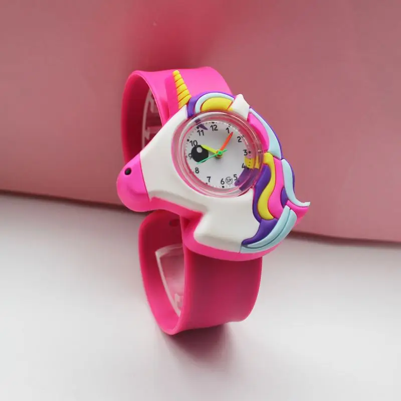 New Design Animal Kids Cute 3D Cartoon Cartoon Silicone Bracelet Quartz Watch Children Toy Watch Slap Cartoon Watch