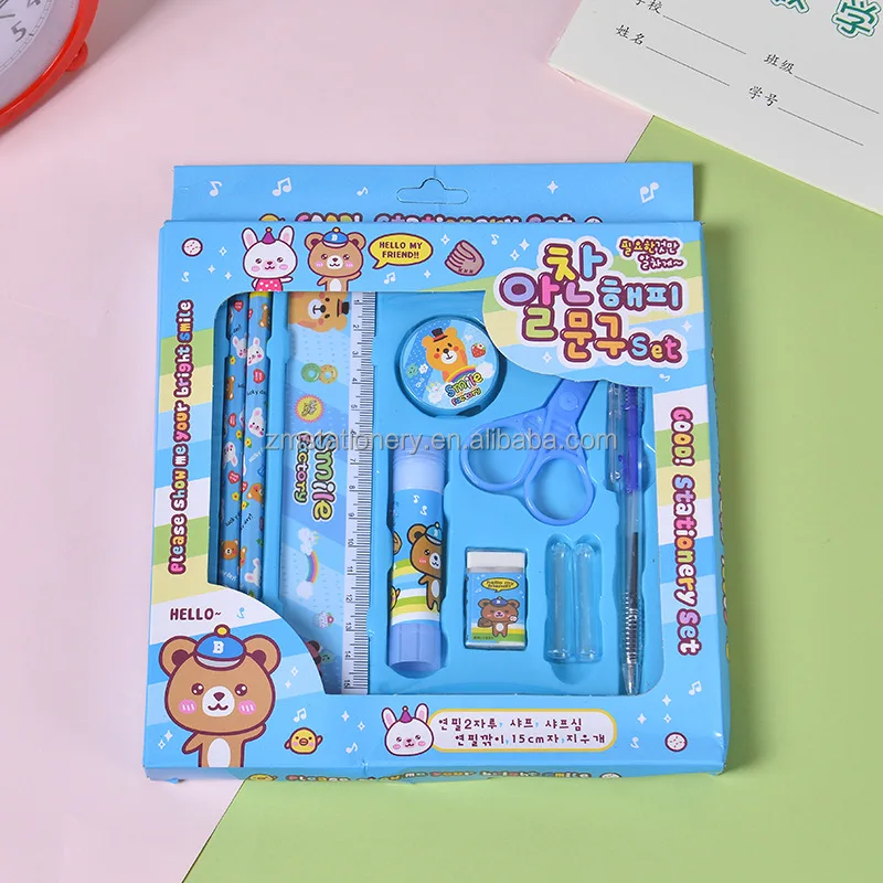 China manufacture children stationary accessories school supplies for students school kids stationery set kit