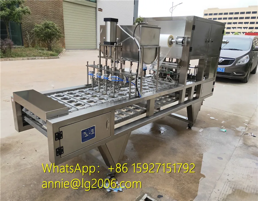 Automatic Disposable Plastic Paper Bowls Instant Noodle Butter Chocolate Yogurt Seafood Instant Soup Filling Sealing Machine