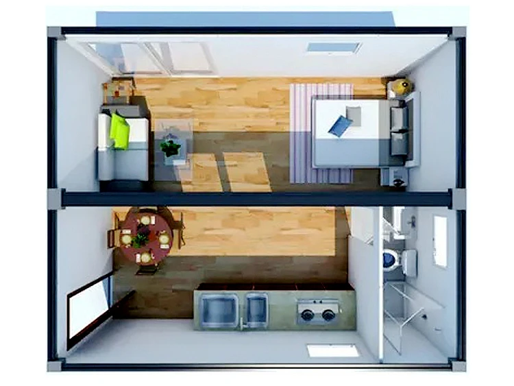 
Sandwich panel prefab house prefabricated container building houses detachable 2 bedroom house 