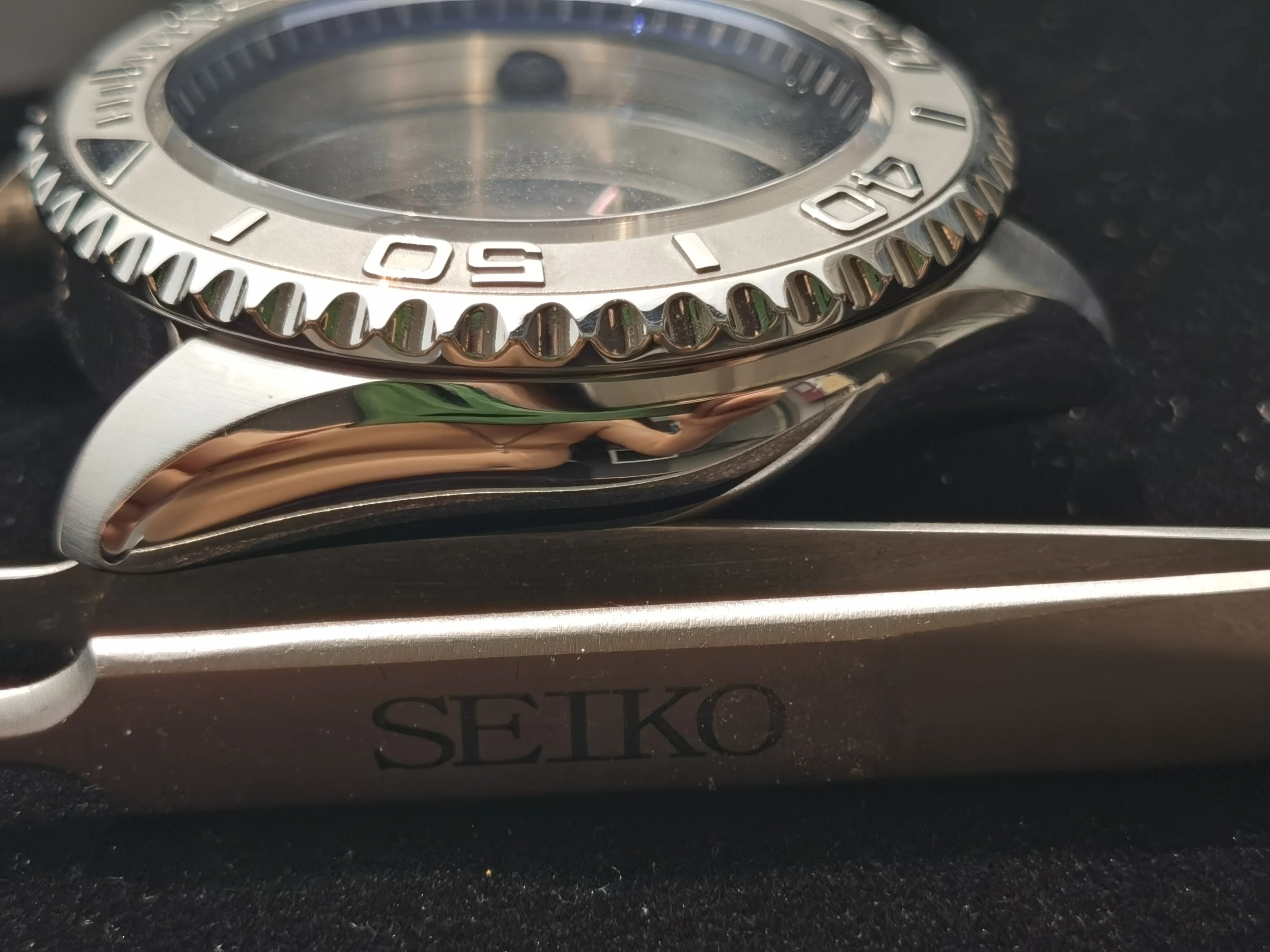 Diy Mod 316L Stainless Steel SKX007 Ceramic Bezel Insert Sapphire Crystal Dive Watch Case Fit NH35A NH36 Movement