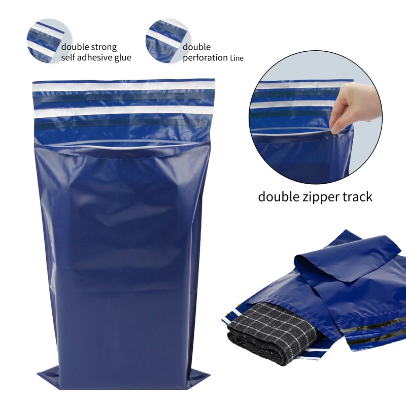 Repeat shipping 3 times electronic business clothing packaging courier envelopes poly bag with zipper
