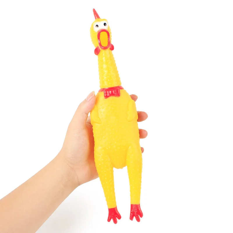 TPR Squeaky Dog Toy Bite Chew Resistant Pet Rubber Screaming Chicken Toy Durable Training Dog  Hot Selling