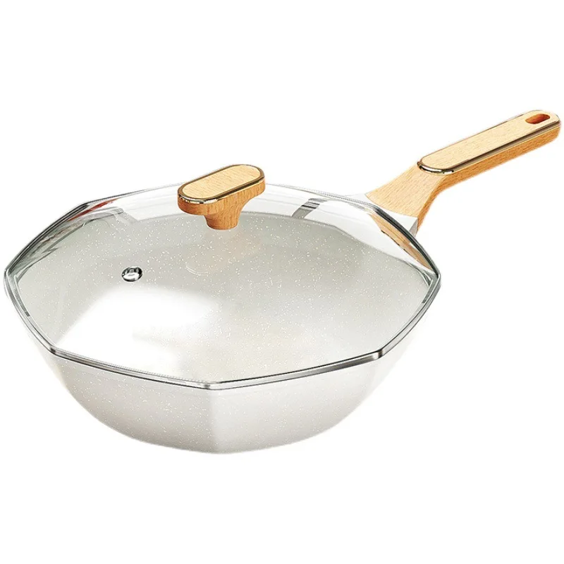 Top-Ranked Morden 32cm Refined Iron Universal Wok Pan Non-Stick Cooking Wok with Lid Cookware