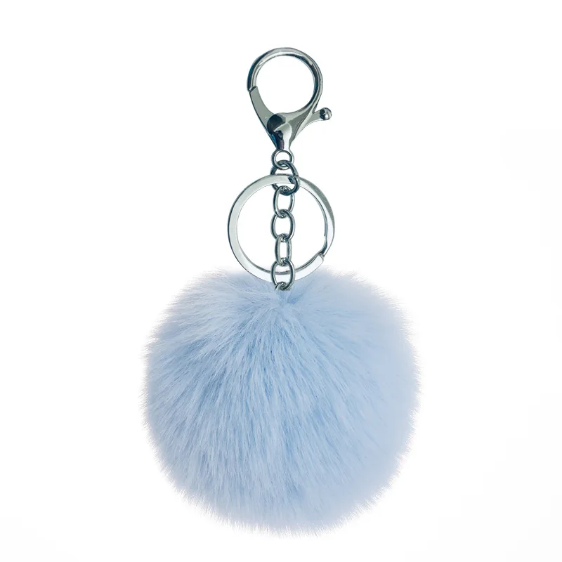 Real raccoon fur pompom keychains fluffy fur bag charm big fur balls with keychains
