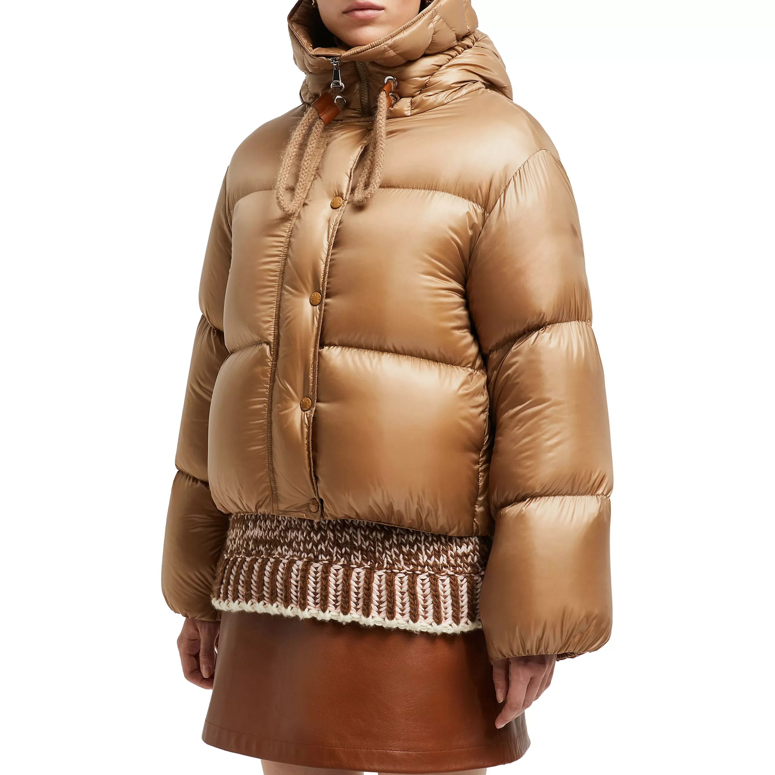 Manufacturer 2-in-1 Down Filled Zipper Elasticized Hood With Drawstring Tie Puffer Blank Down Jackets Outerwear Coats Women