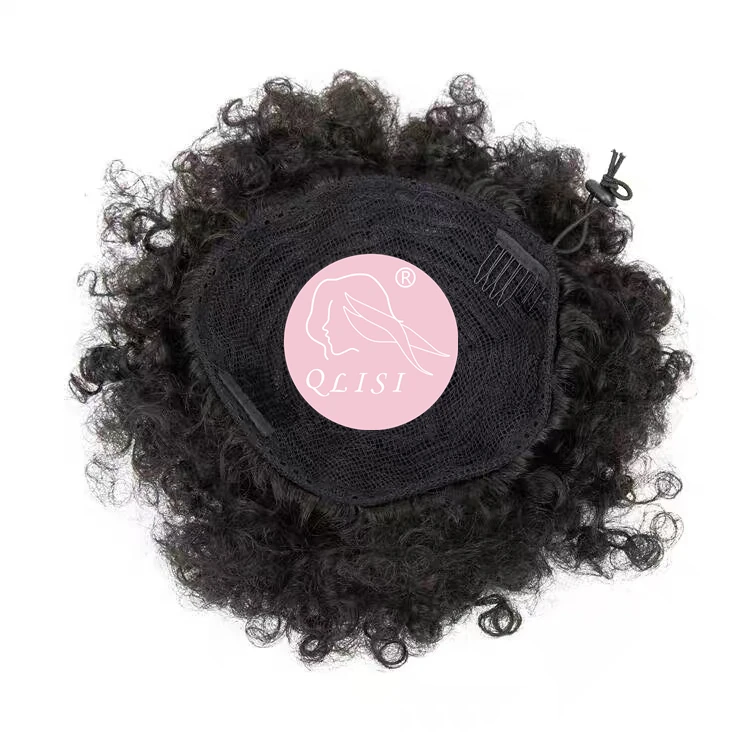 8 Inch Hair Bun Afro Kinky Curly Drawstring short Hair Pieces Bun clip Chignon Afro