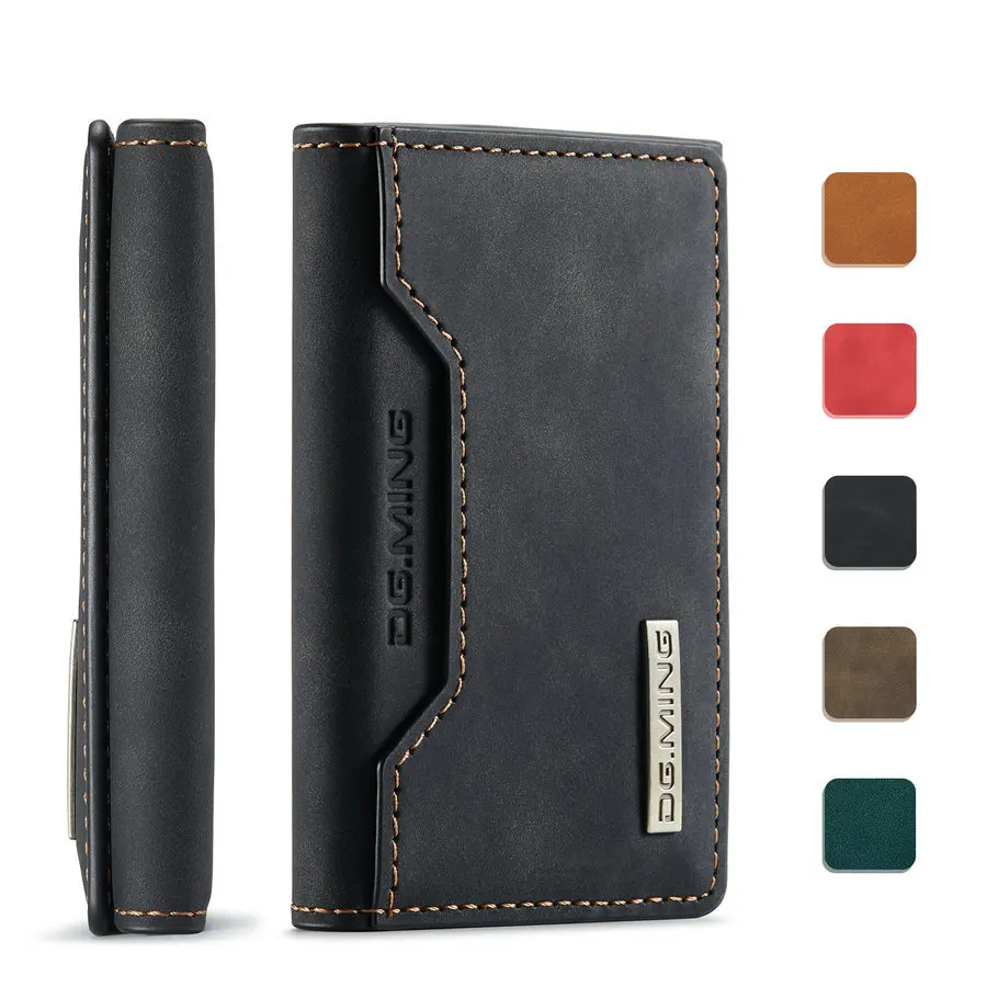 Mobile Phone & Accessories 2022 Top Hot Selling Universal Wallet Cards Phone Bags for iPhone 13 Leather Muti-Cards Magnet Back