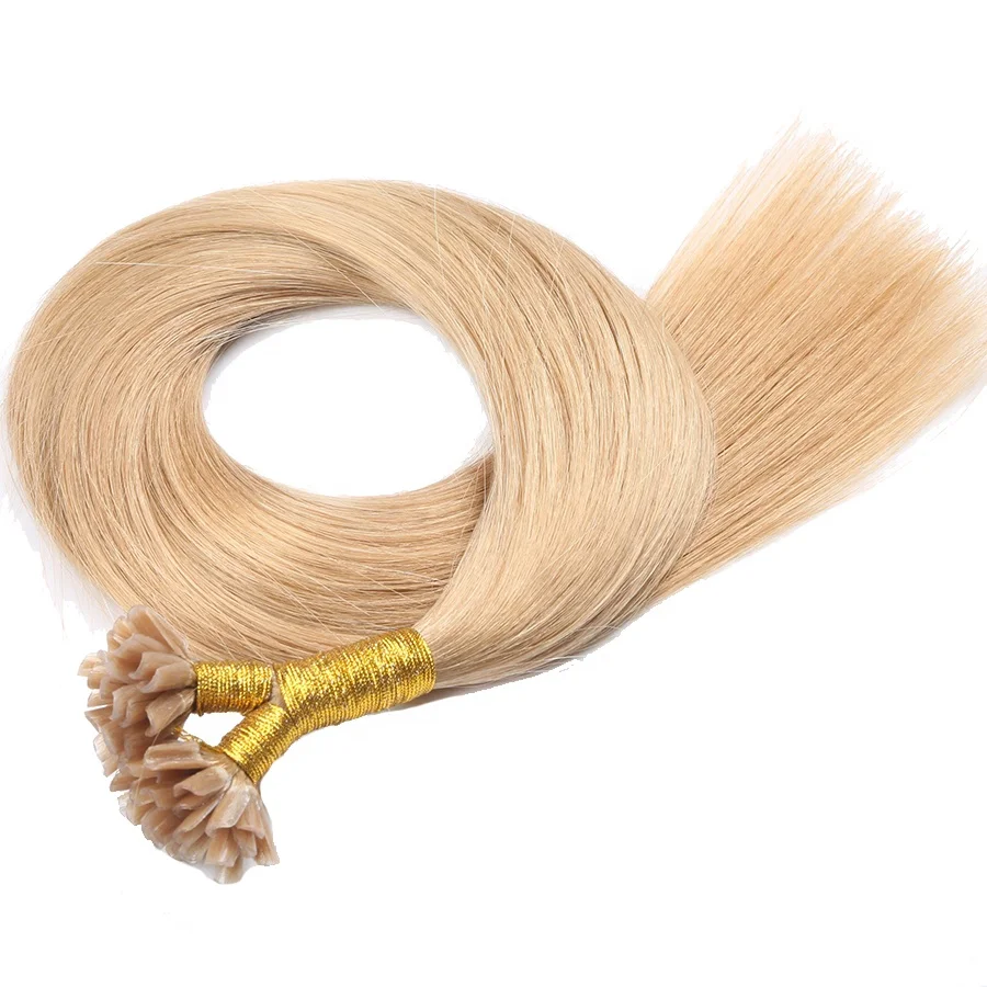 Remy Hair keratin capsule U Tip Machine Made Remy Pre-Bonded Hair Extension U Tip Hair Extension