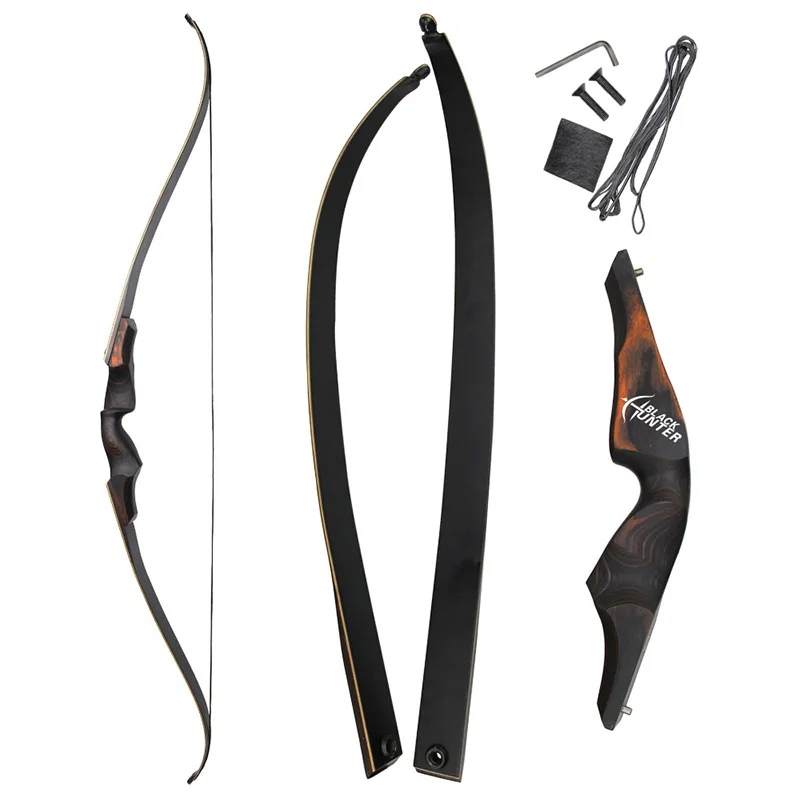 Hunting shooting 60 inch recurve bow set archery takedown bow and arrow wooden recurve bow