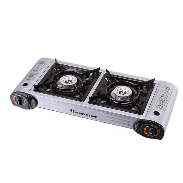 HIX High Quality Portable Cast Iron Gas Cooktop Double Butane Camping Stove for Outdoor Cooking Gas Stove for Camping