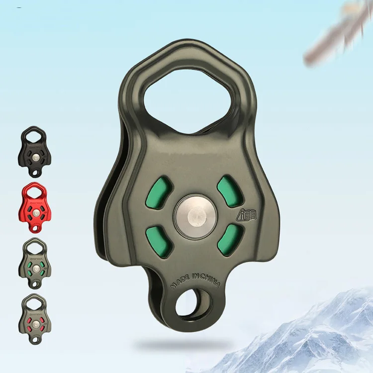 7075 Aluminium Large Single Rescue Traversing Lifting Climbing Pulley with Ball Bearing