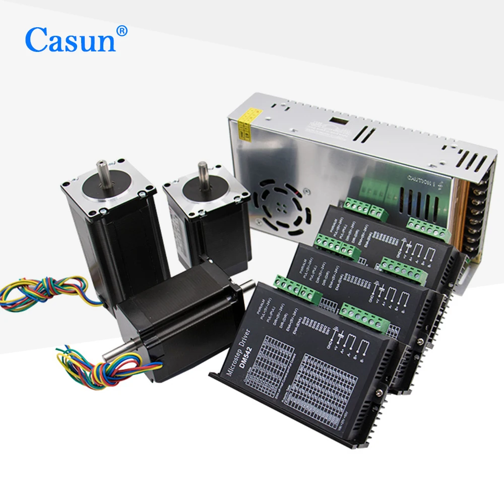 CNC Router 3 4 Axis kit 3A 3N.M Nema 23 425 Oz-in Stepper motor TB6600 driver+360W power supply MACH3 Controller card