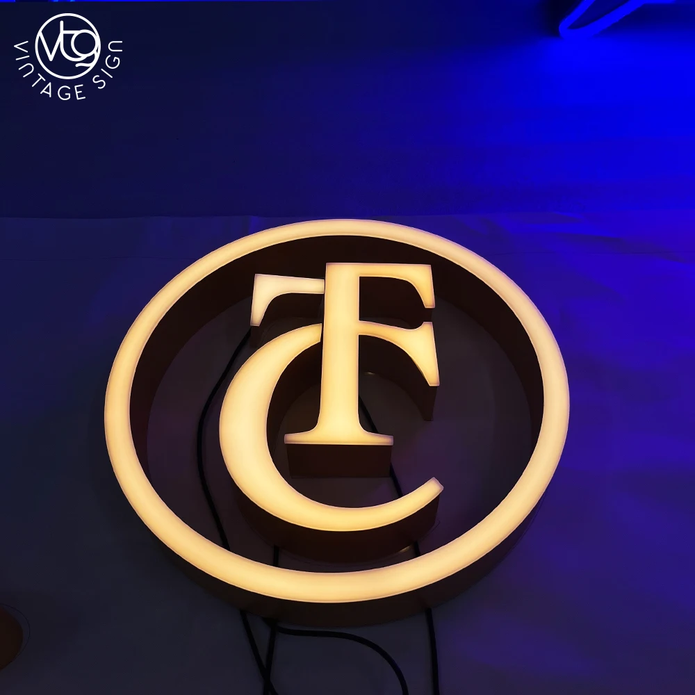 Store Sign Bright Round Advertising Light 3d Acrylic Letters Supplie Front Lit Led Lights Outdoor With High Quality