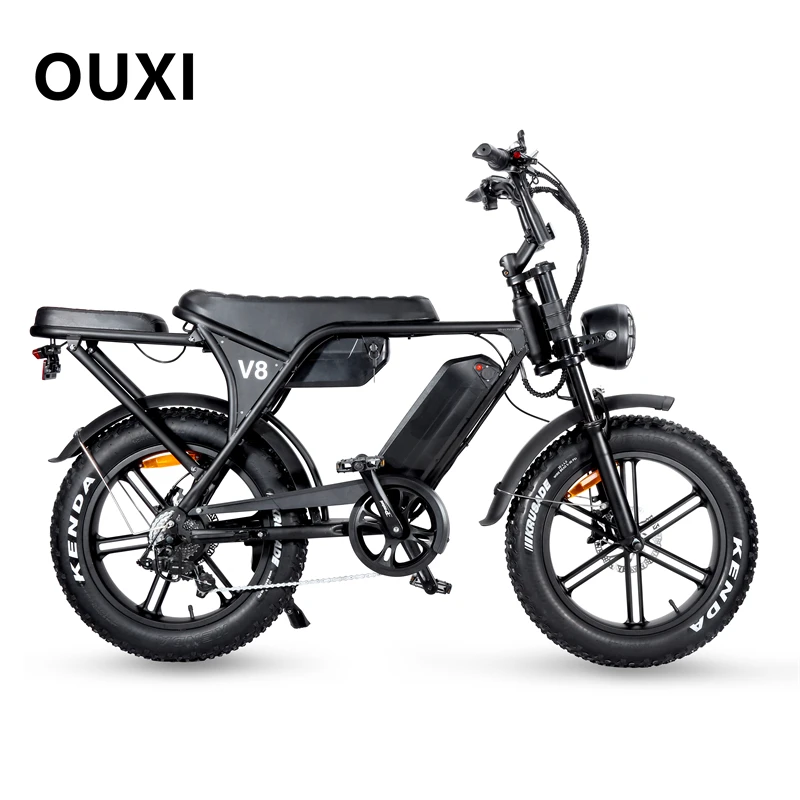 USA Warehouse OUXI V8 Alloy 20 Inch Air Tires Electric Bike 1000W 48v 750w Vintage Electric Fat Tire Bike With Rear Sea