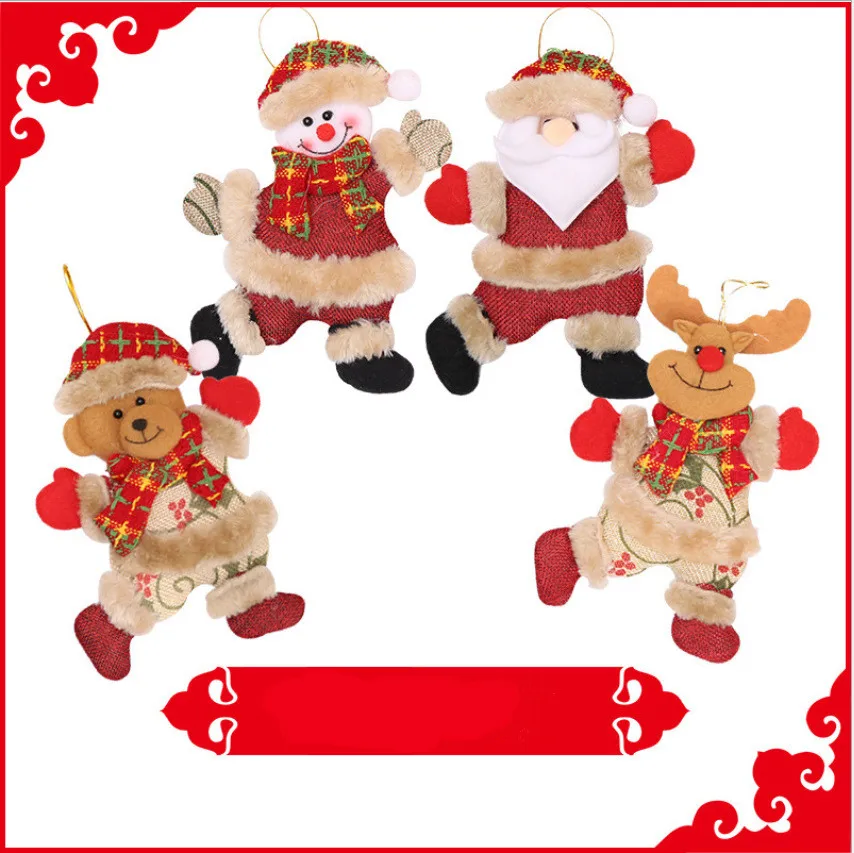 Hot Sale Christmas Window Decoration Tree Accessories Doll Dancing Snowman Deer Bear Hanging Christmas Tree