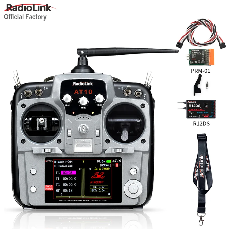 Professional RadioLink Aerial Drone RC transmitter AT10II RSSI Rea-time telemetry SBUS/PWM/PPM signal out-put transmitter