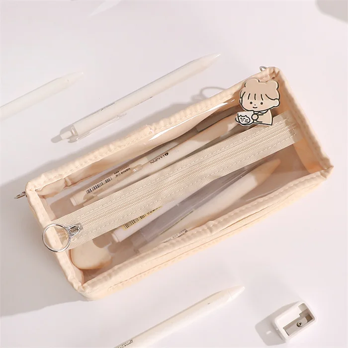 Best selling Multi-Purpose Office College School fancy Square shaped pen zipper bag pencil case from china stationery market