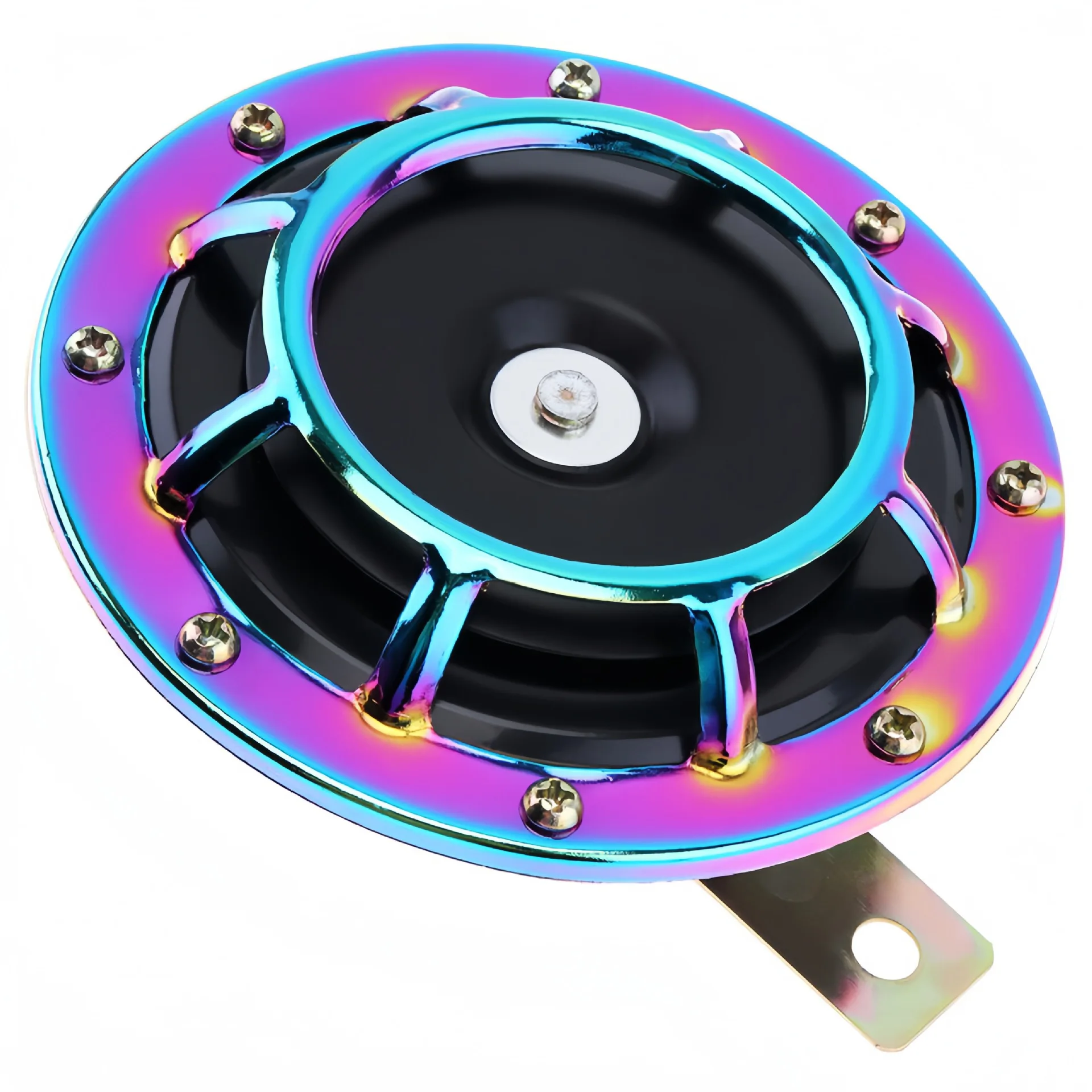 Hot selling 12V car motorcycle basin-shaped speaker baked blue colorful waterproof speaker high low pitch whistle speaker