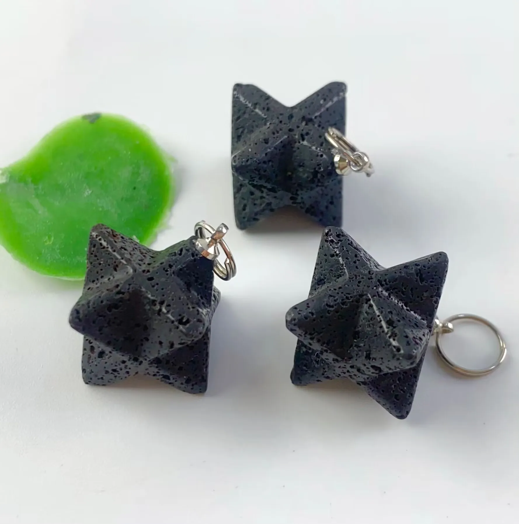 Selling natural stone crystal agate pendant Lapis Lazio 13mm Merkaba satellite clavicle chain jewelry