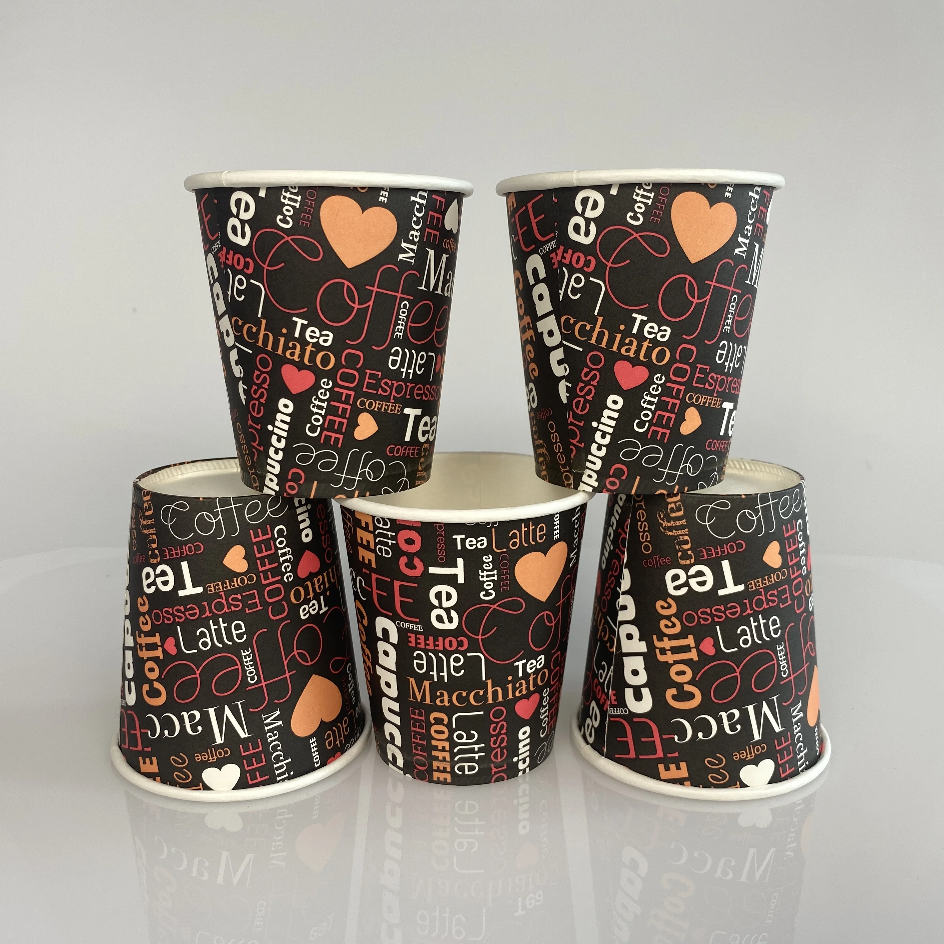 Custom Printed 8oz 10oz 12oz 16oz 24oz Double Wall Disposable Hot Cold Beverages Coffee Kraft Ripple Paper Cups with Lids