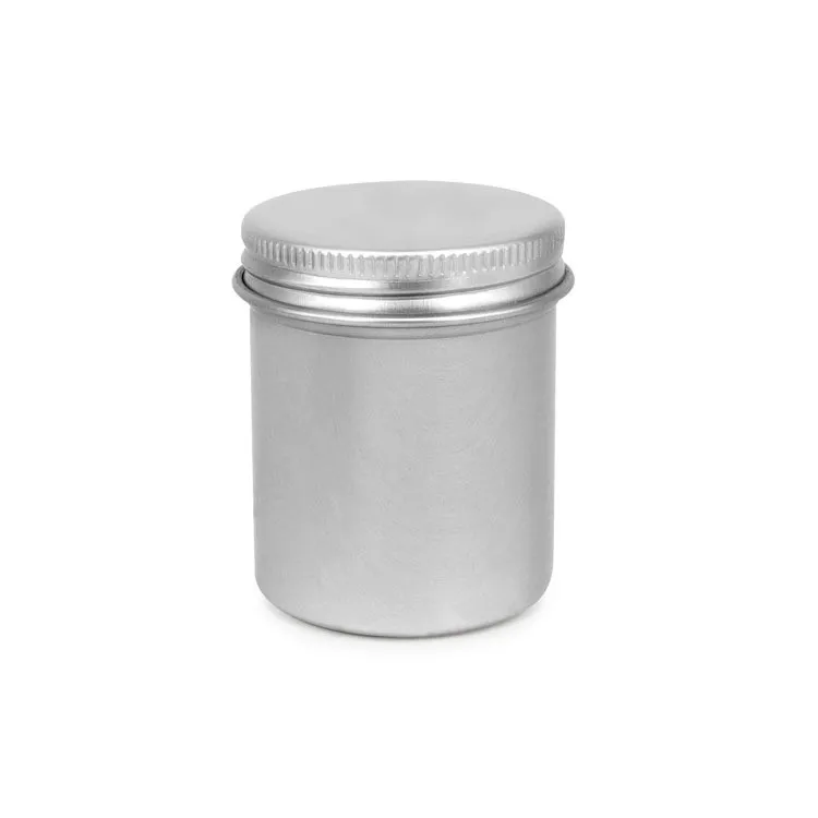 Wholesale silver cylinder 60ml 43*55mm aluminum can candle metal packaging aluminum