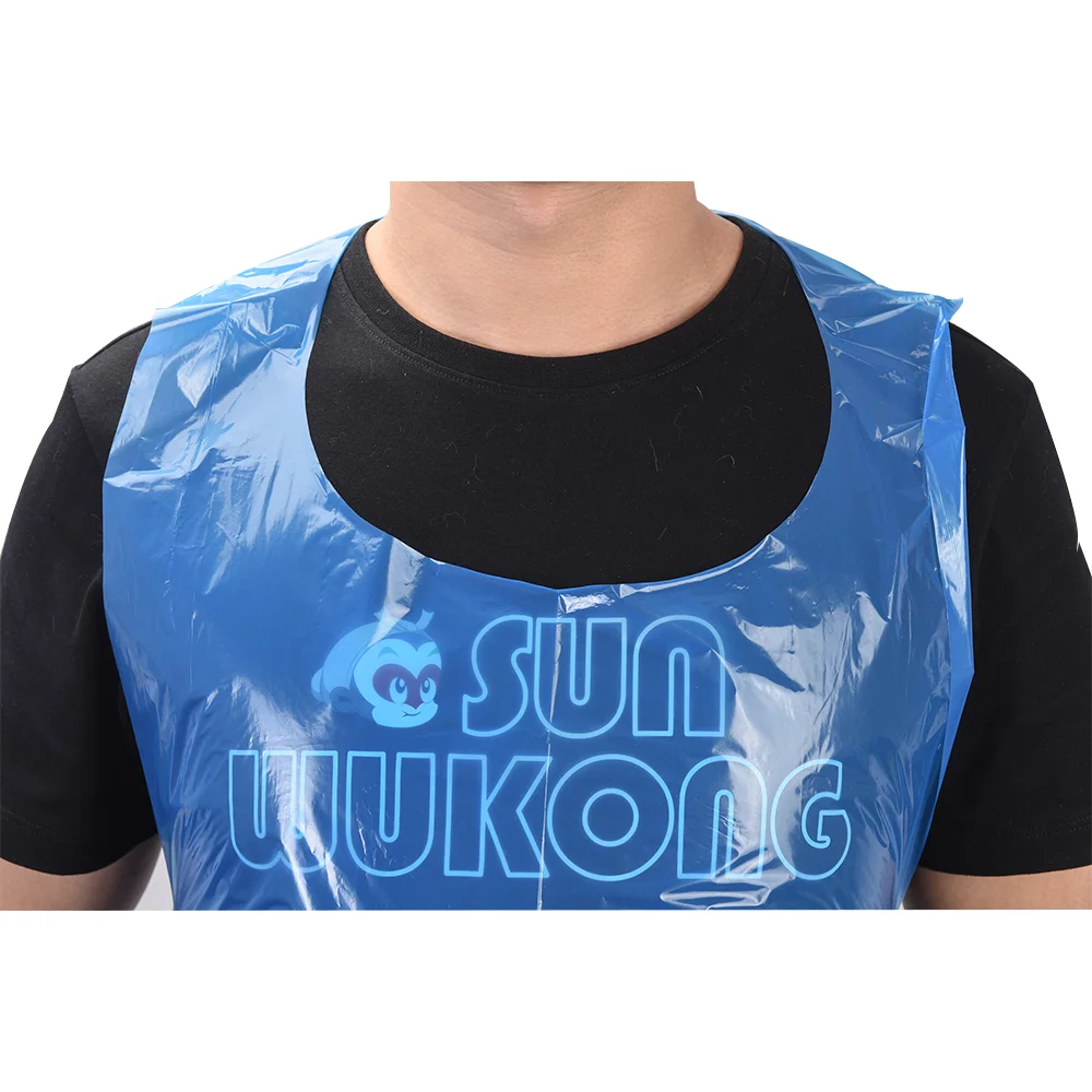 Thickened and lengthened waterproof and oil proof transparent apron canteen canteen acid and alkali resistant apron