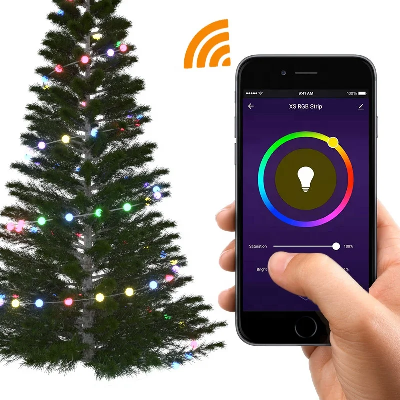  Изготовленная на заказ умная Wi-Fi открытом воздухе LED гирлянда украшения гирлянды освещение Рождество Многоцветный 8 моделей для