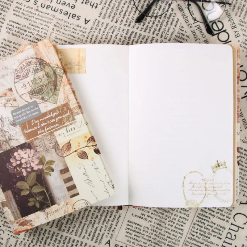 LABON A5 96 Sheets Vintage Journal Kraft Paper Notebook Daily Planner Hard Cover Agenda Book