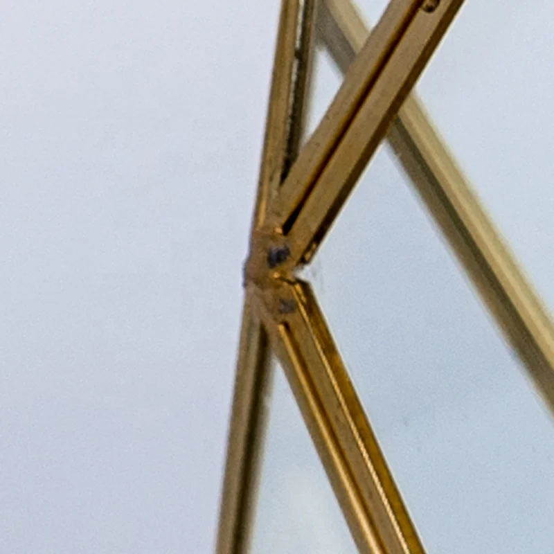 Retro Gold Border Transparent Geometric Glass Terrarium for Home Decor and Holiday Gift