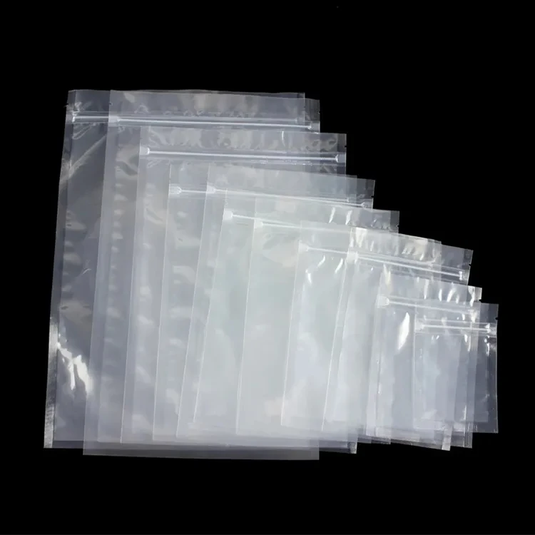 1Pack = 100Pcs In Stock 11*17Cm Clear Plastic Flat Heat Seal/3 Side Seal Poly Bags/Pouches With Zipper For Food Storage