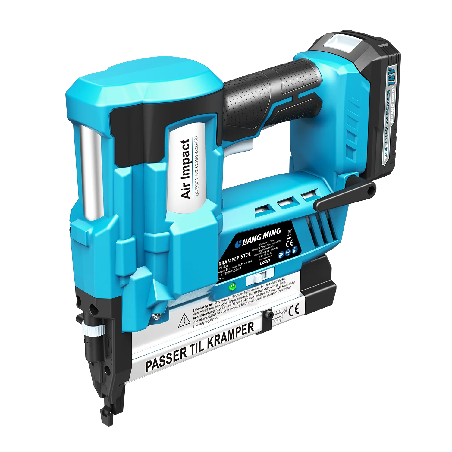 18V Li-ion Battery Cordless Nail Gun Air Staple Gun Stapler Nailer Screw Gun NG-L0418