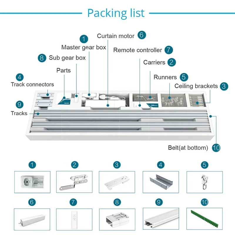 Tuya smart WiFi electric curtain track suit UK/EU/US/AU automatic curtain motor adjustment track customization