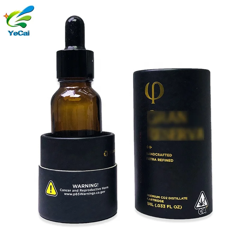 Factory wholesale printed luxury customize essential oil packaging tube cardboard cylinder packaging tube for 30ml bottle