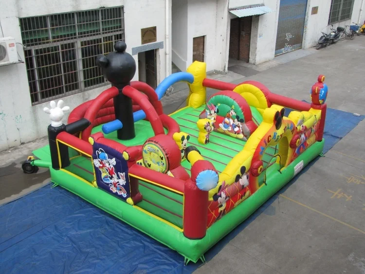 Inflatable Mickey mouse cartoon trampoline theme game park air playground for kids