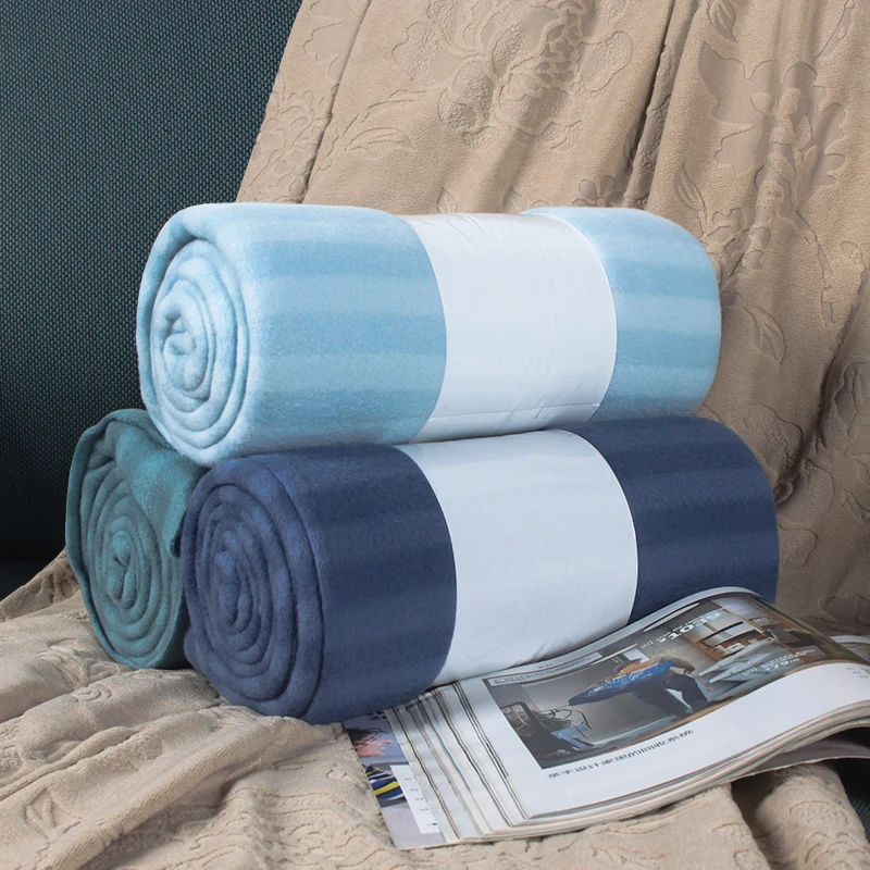 Wholesale customized 100% polyester double Brushed fleece warn comfort super soft sofa knitted throw blanket for
