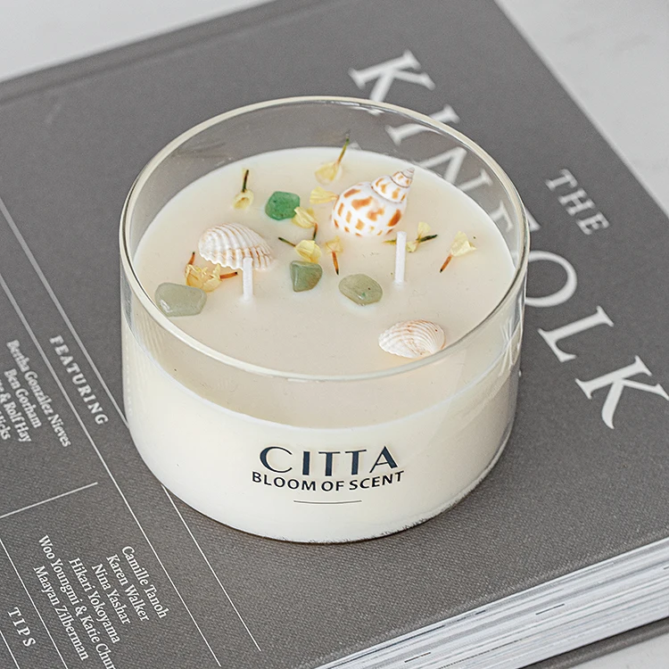 JY Spar shell birthday candle handmade soybean wax scented essential oil scented candle companion gift home decoration