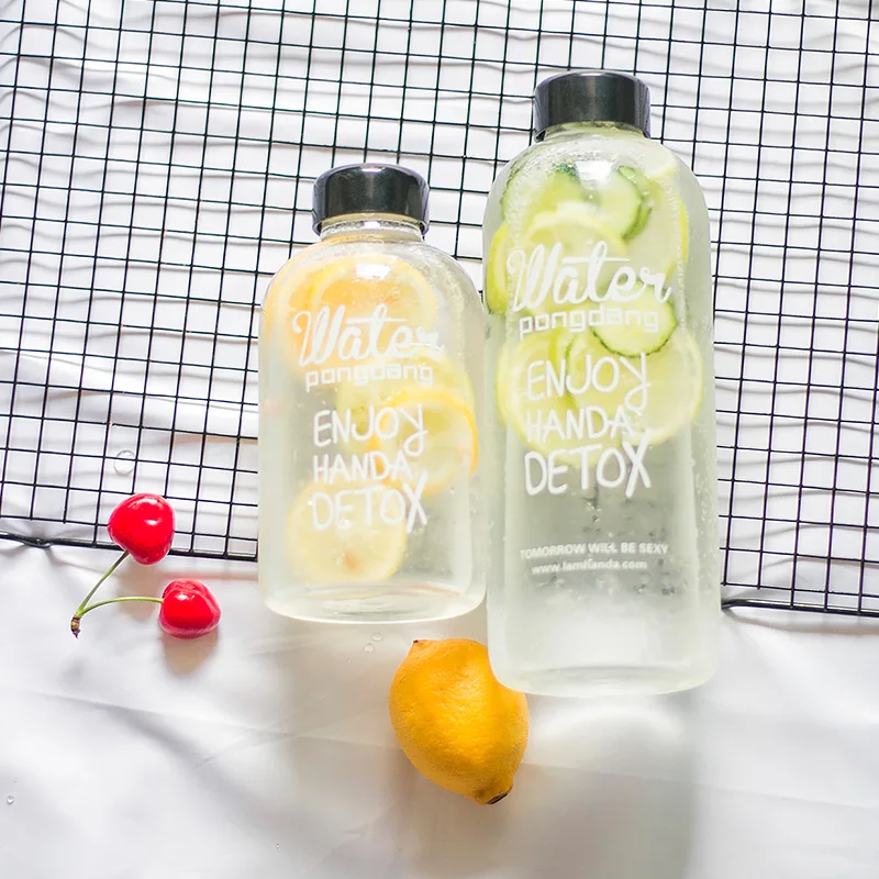 Whole Sale Glass Bottle Water Glass Borosilicate Bottle Water Shatterproof 22Oz Glass Jar Tumbler For Girls