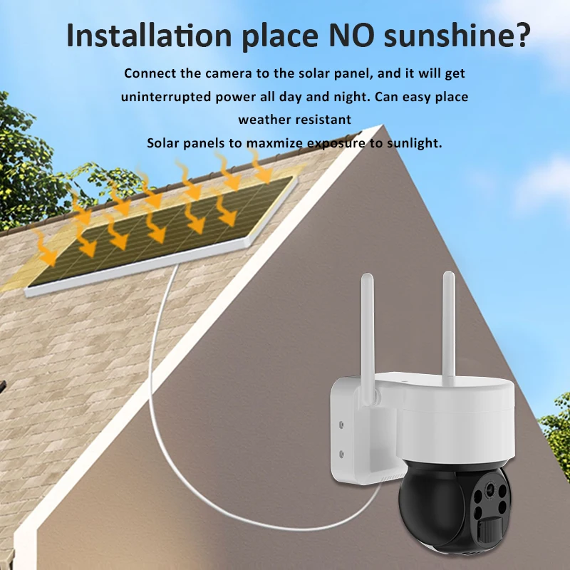 WIFI/4G 2MP automatic tracking liteOS 20m PIR sensor night vision solar camera