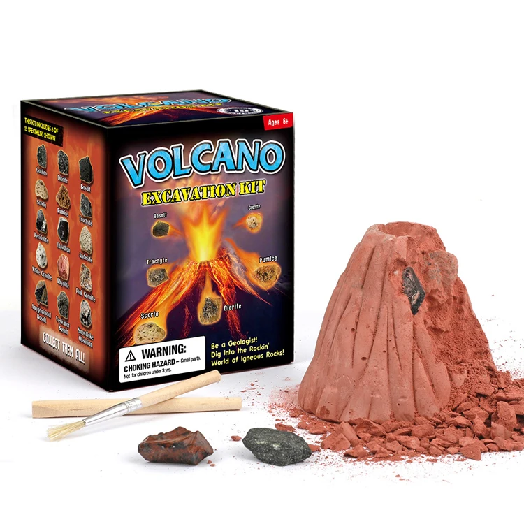 Earth Science Kit Volcano Excavation Gemstone Dig Kit for Kids