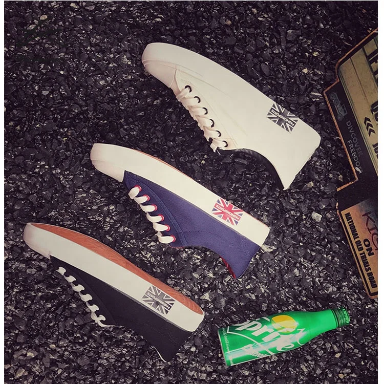 Hot Sale Casual Men Shoes and Sneakers Lace Up Canvas Shoes Men