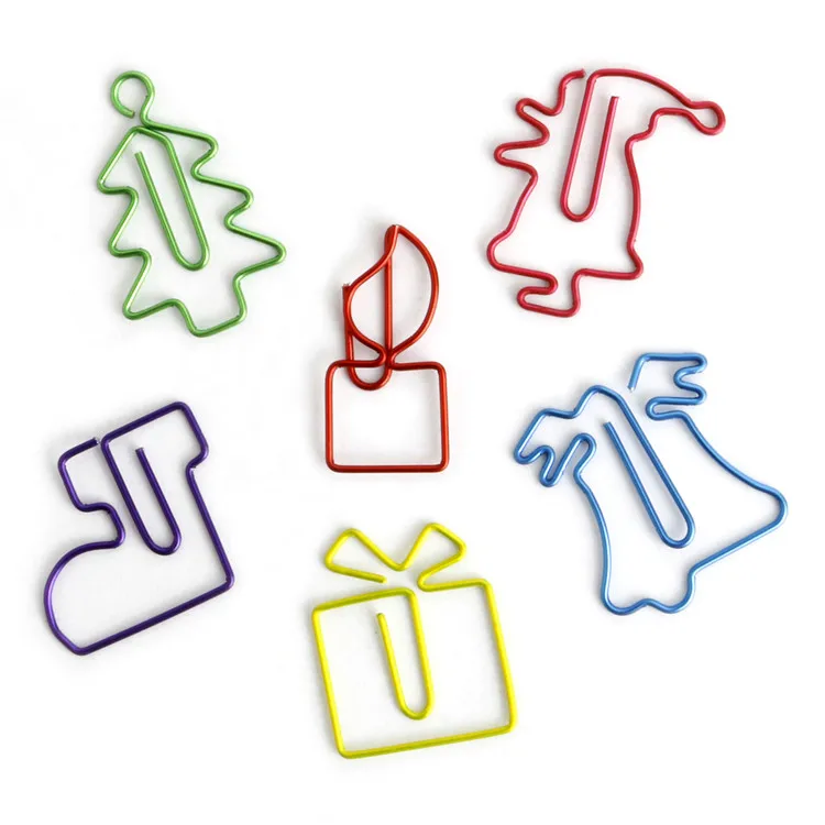 Custom Xmas Theme Metal Paper Clips Christmas Tree Paper Clip for DIY