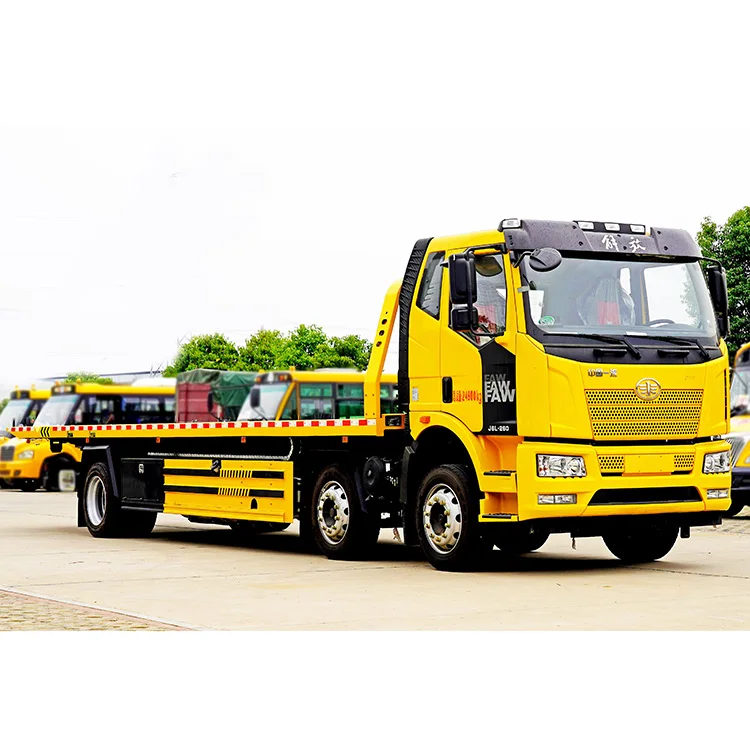 Factory Sales Faw Dongfeng 15Tons 3Axles  Flatbed Recovery Rescue Vehicle Tow Wrecker Truck