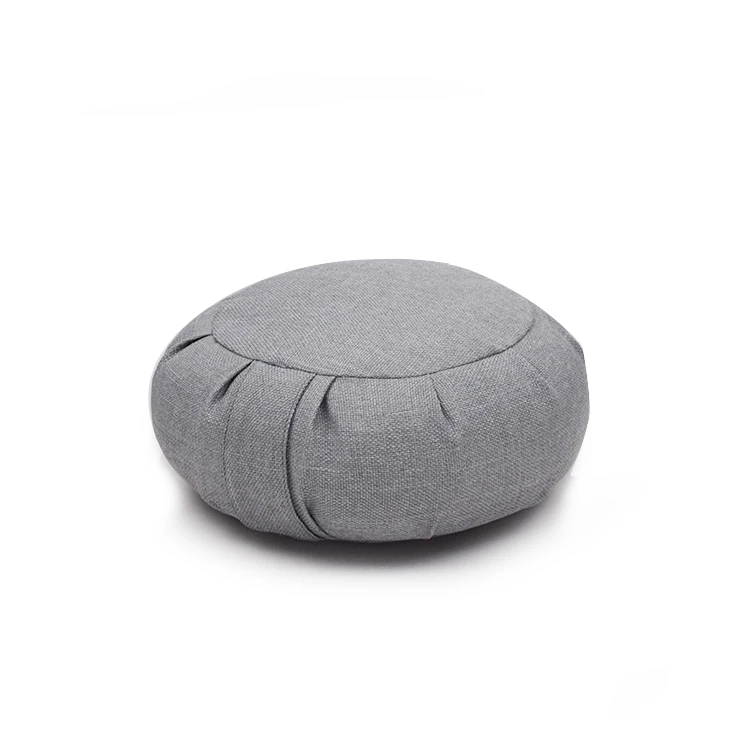 Wholesale Eco Friendly Round  Zafu Adjustable Natural Portable Pillow Bolster Zafu Buckwheat Yoga Meditation Cushion