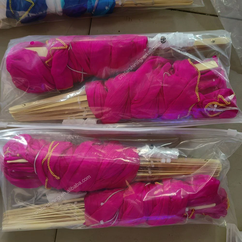 ODM supplier soft cord light string dance props multicolor rechargeable LED folding fan for stage Belly dancing performance