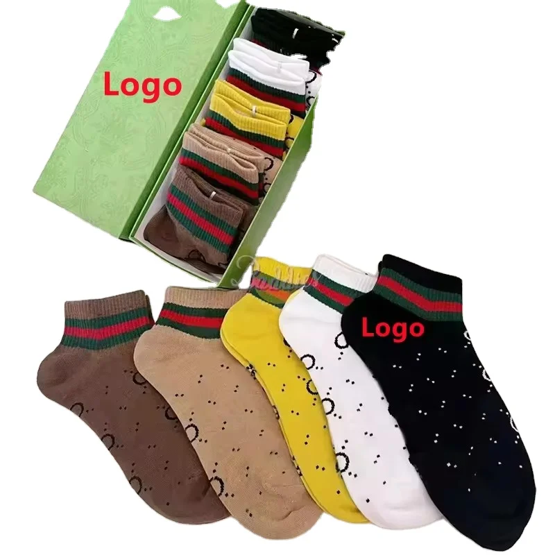 Logo Printed Stocking Wholesale Socks Famous Luxury Brand Women Winter Socks Designer Leggings Tights Socks Cartoon